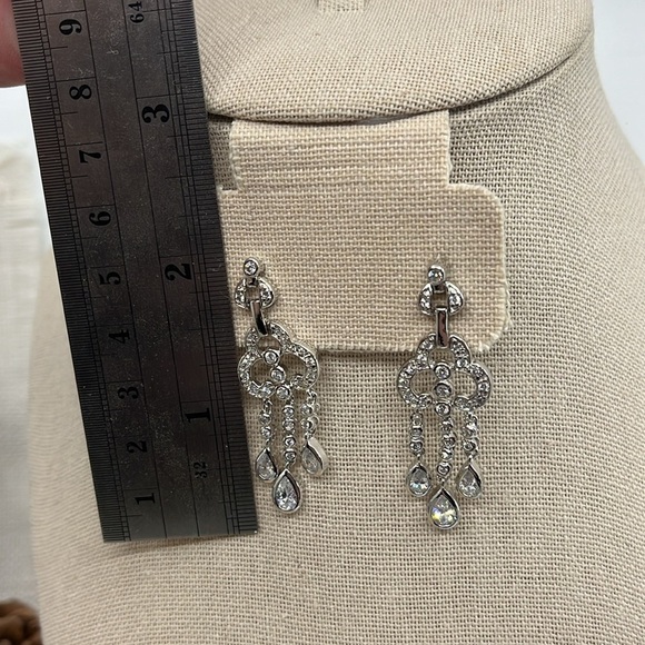 Vintage FACETS Sterling Silver Chandelier Earrings & Pendant Set w/ Pouches - Picture 8 of 11